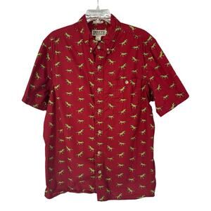 Duluth Trading Co. Untucked Slim Fit Dinosajr Print Short Sleeve Shirt